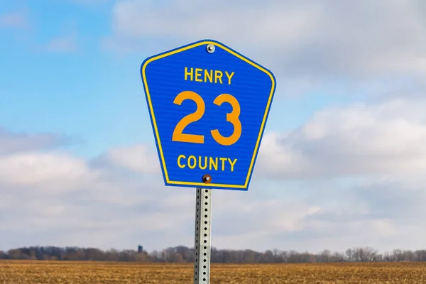 County highway street sign in rural Illinois.