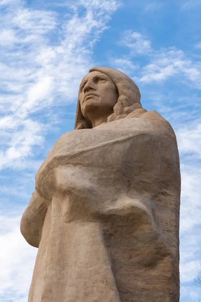 Black Hawk Statue Lowden State Park Late Afternoon Light Oregon — Foto Stock