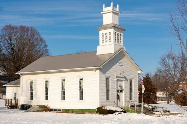 Antigua Iglesia Medio Oeste Hermoso Día Invierno Putnam Illinois Estados —  Fotos de Stock