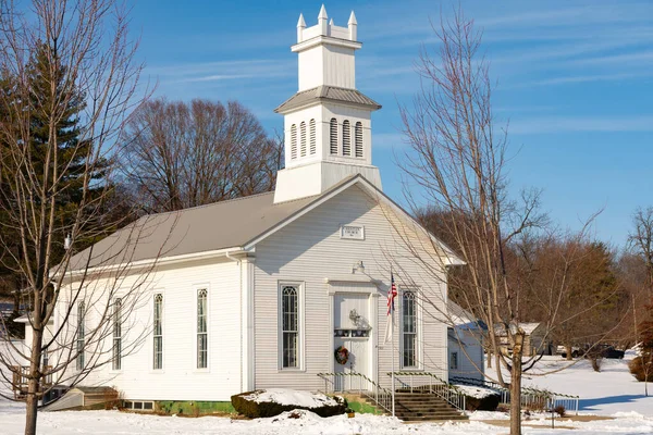 Antigua Iglesia Medio Oeste Hermoso Día Invierno Putnam Illinois Estados —  Fotos de Stock