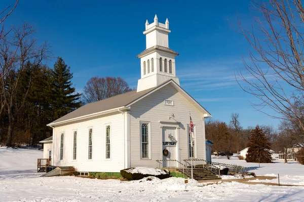 Antigua Iglesia Medio Oeste Hermoso Día Invierno Putnam Illinois Estados —  Fotos de Stock