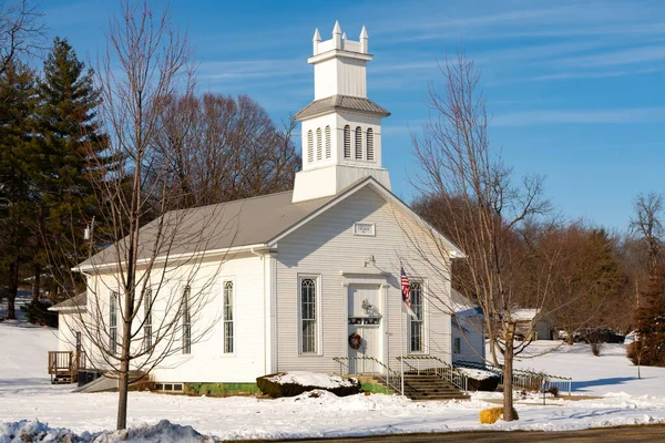 Antigua Iglesia Medio Oeste Hermoso Día Invierno Putnam Illinois Estados —  Fotos de Stock