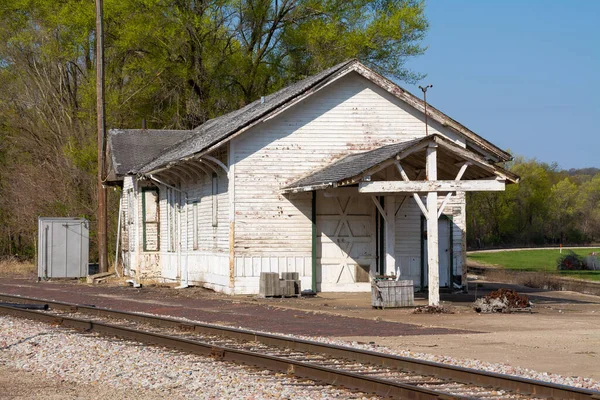 Gamla Tågstationen Liten Mellanvästern Stad — Stockfoto