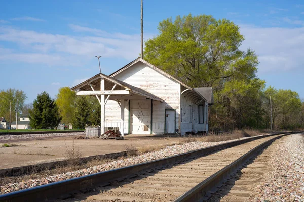 Ancienne Gare Dans Petite Ville Midwest — Photo
