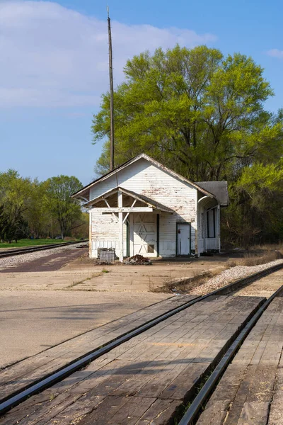 Ancienne Gare Dans Petite Ville Midwest — Photo