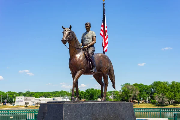 Dixon Illinois Estados Unidos Junio 2021 Comienza Camino Estatua Reagan — Foto de Stock