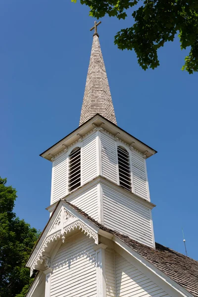 2021年6月10日 美国伊利诺伊州谢菲尔德 历史上著名的圣彼得丹麦福音路德教会 也就是古老的丹麦教会 在一个美丽的春日 — 图库照片