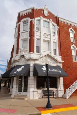 Geneseo, Illinois - United States - October 7th, 2025: Exterior of downtown building in Geneseo, Illinois, USA.