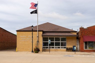Cambridge, Illinois - United States - October 7th, 2025: Exterior of the United States Post Office Building in Cambridge, Illinois, USA.