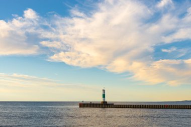 Grand Haven Balıkçı İskelesi Michigan Gölü kıyısındaki Grand Haven, Michigan, ABD.