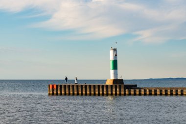 Grand Haven Balıkçı İskelesi Michigan Gölü kıyısındaki Grand Haven, Michigan, ABD.