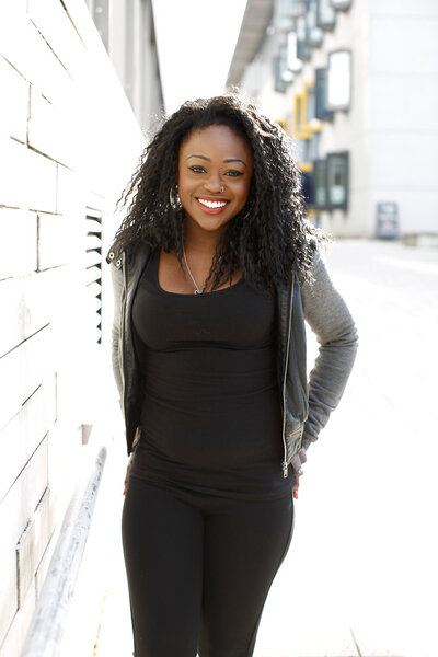 Attractive African woman with a lovely smile