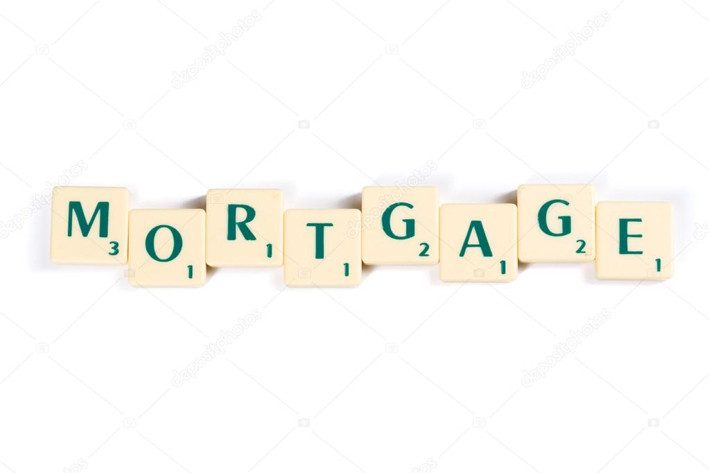 Scrabble Letter Tiles Forming Mortgage Word