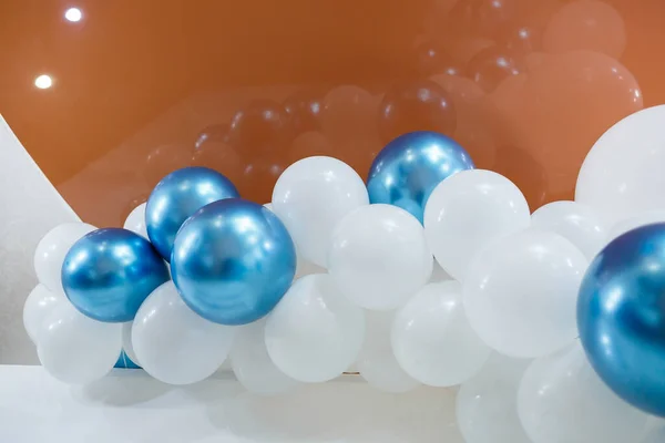 Blue White Balloons Children Holiday — Stock Photo, Image