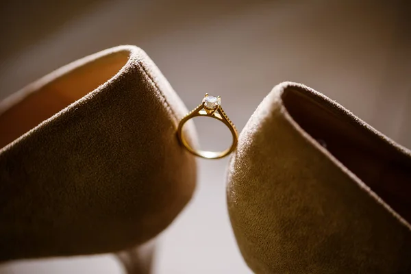 Anillos Boda Oro Para Los Recién Casados Día Boda — Foto de Stock