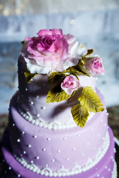 Beautiful Wedding Cake Wedding Day Newlyweds — Stock Photo, Image