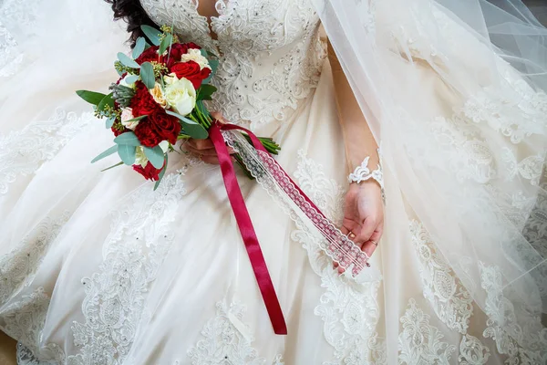 Noiva Acessórios Casamento Dia Casamento — Fotografia de Stock