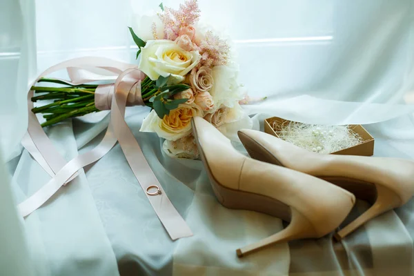 Bruiloft Accessoires Bruid Trouwdag — Stockfoto