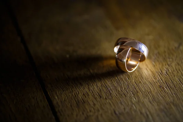 Anillos Boda Oro Para Los Recién Casados Día Boda — Foto de Stock