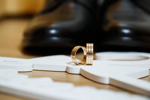 Anillos Boda Oro Para Recién Casados — Foto de Stock