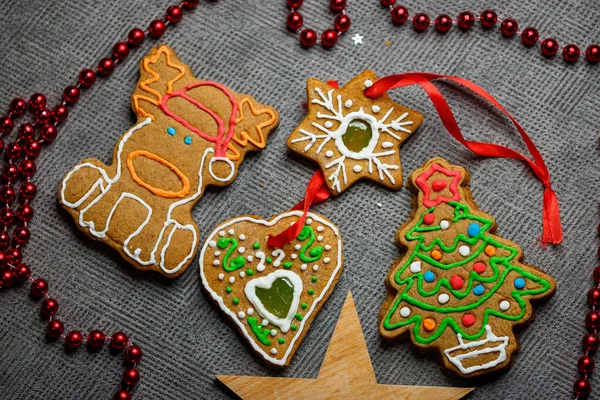 Verschiedene Frische Lebkuchen Ohne Schädliche Inhaltsstoffe Für Kinder — Stockfoto