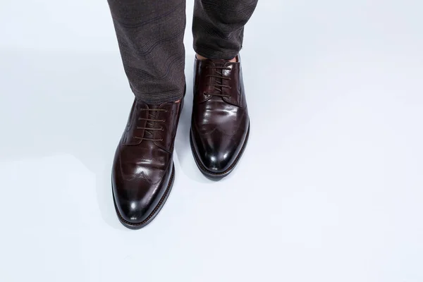 Men's classic shoes with natural leather, men's shoes under a classic suit. High quality photo