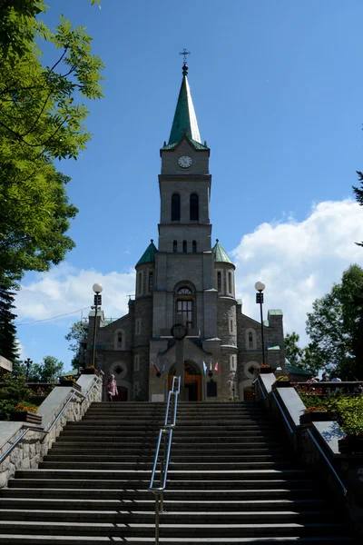 Kyrkan vid Krupowki street i Zakopane i Polen — Stockfoto