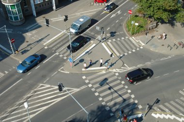 geçiş poznanska poznan, Polonya sokak üzerinde trafik