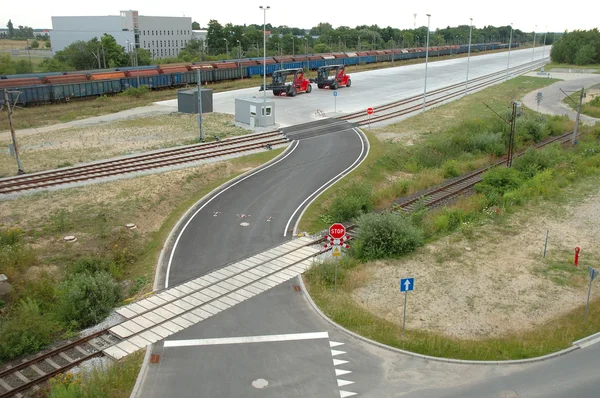 空的铁路集装箱堆场 — 图库照片