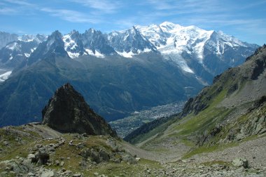 Fransa'da Chamonix yakın iz ve Mount Blanc Dağı