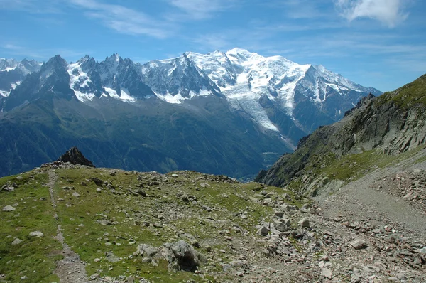 Fransa'da Chamonix yakın iz ve Mount Blanc Dağı