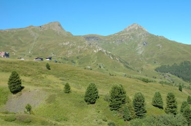 Tepeler Kleine Scheidegg İsviçre Alpleri'nde yakın