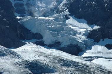 Buzul Jungfraujoch pass İsviçre Alpleri'nde yakın