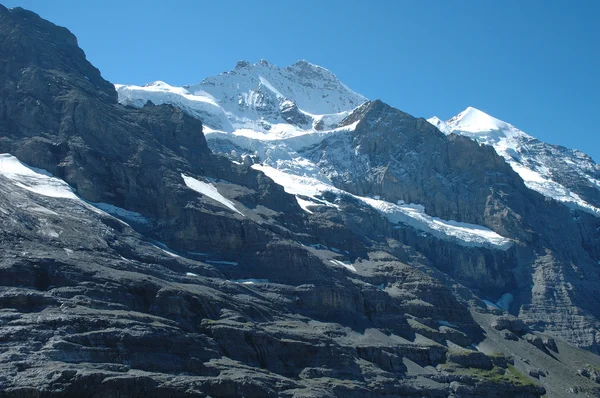 Peaks nearby Jungfraujoch pass in Alps in Switzerland — Stock Photo, Image