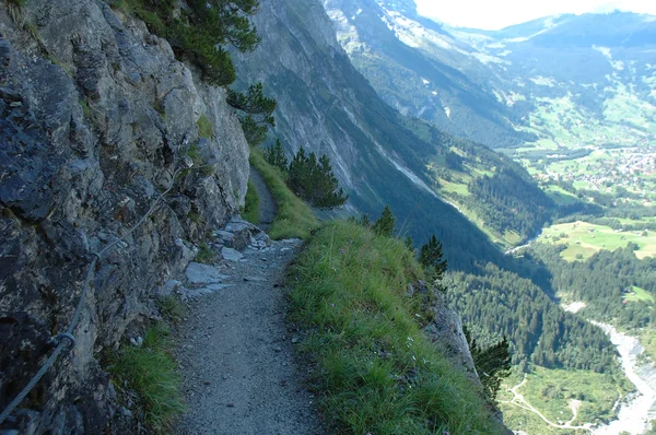 Trail nearby Grindelwald in Switzerland — Stock Photo, Image