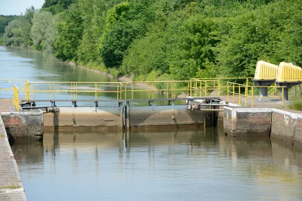 Sluice gate end electric motors — Stock Photo, Image