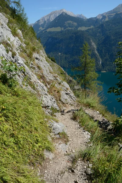 Mountain trail nearby St Bartholoma church — Stock fotografie