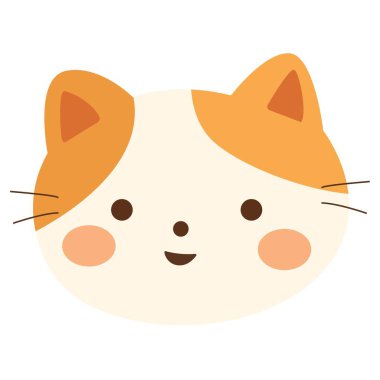 Şirin kedi kafası kawaii karakter çizimi
