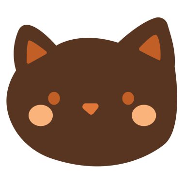 Kedi yassı ikon. Beyaz arkaplanda vektör renkli resim