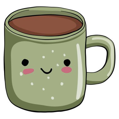 Kahve fincanı, vektör illüstrasyon beyaz arka grubunda