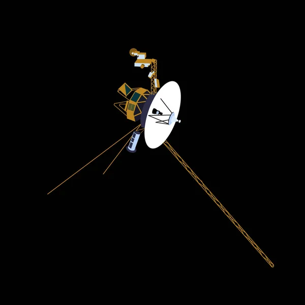 Uzay gemisi Voyager 2, çizgi film stili 2D. vektör — Stok Vektör