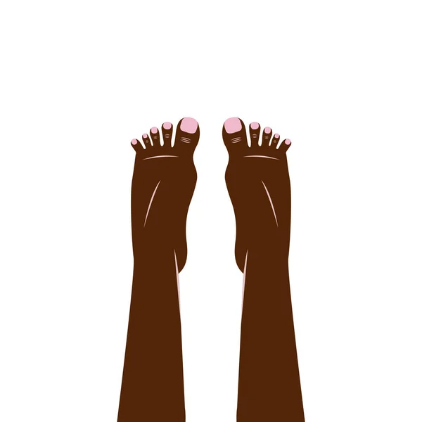 Legs feet of man and woman with nails. vector — Stock Vector