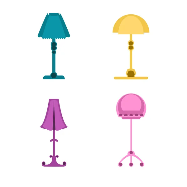 Set of lamps. floor lamps in baroque and scandi — Stock Vector