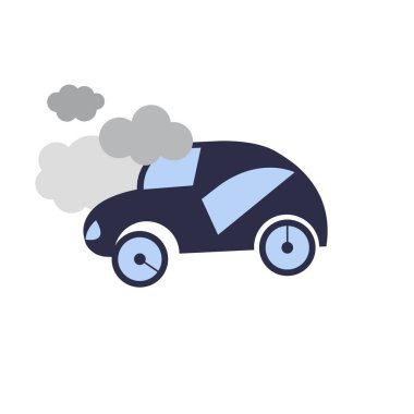 Araba 2d minimalizm düz bozuldu. vektör