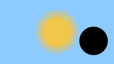 Güneş tutulması animasyonu 2D. taç hareketi