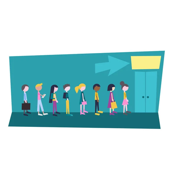 Queue at the door. there is room for text. vector Vector Graphics