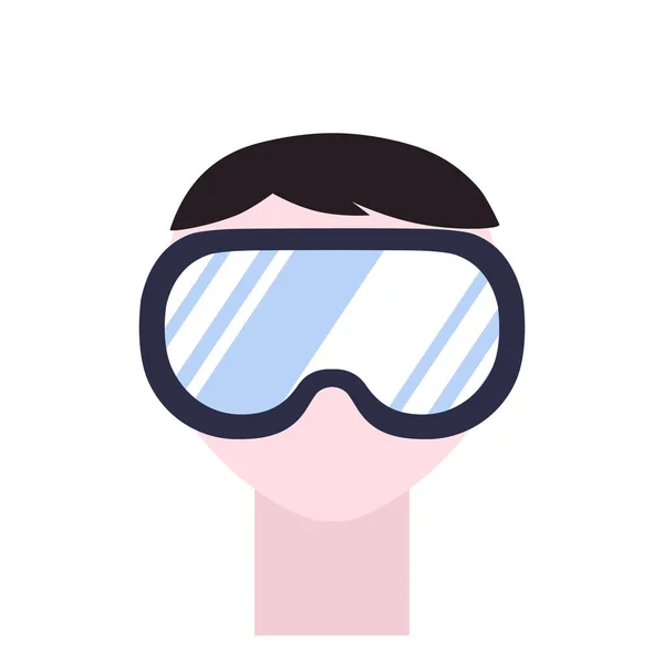 Safety glasses goggles. 2d flat isolated vector — Stock Vector