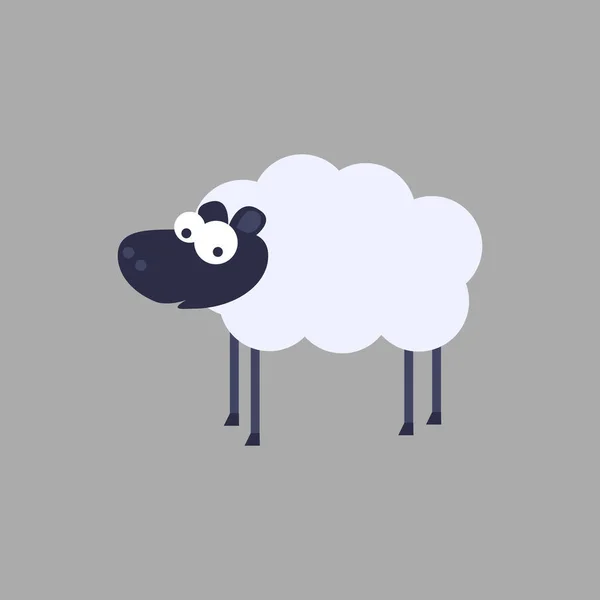 Schafe im flachen Stil. isolierter 2d-Vektor — Stockvektor