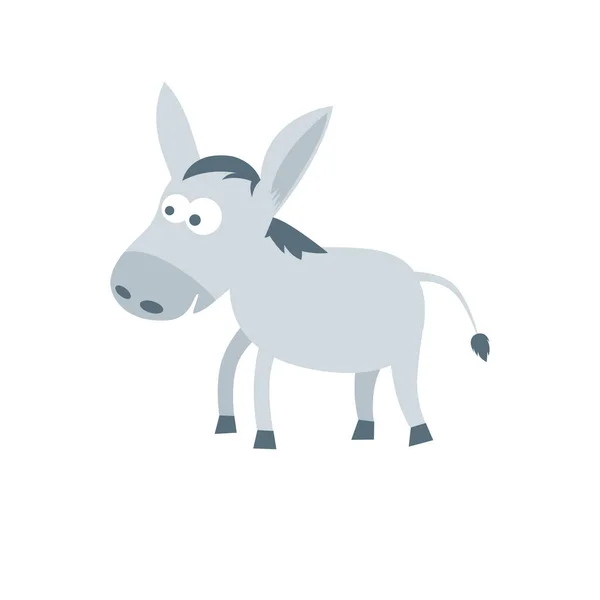 Burro en estilo plano. vector 2d aislado — Archivo Imágenes Vectoriales