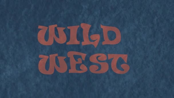 Animering av frasen vilda västern rörelse 2d — Stockvideo